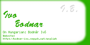 ivo bodnar business card