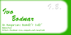 ivo bodnar business card